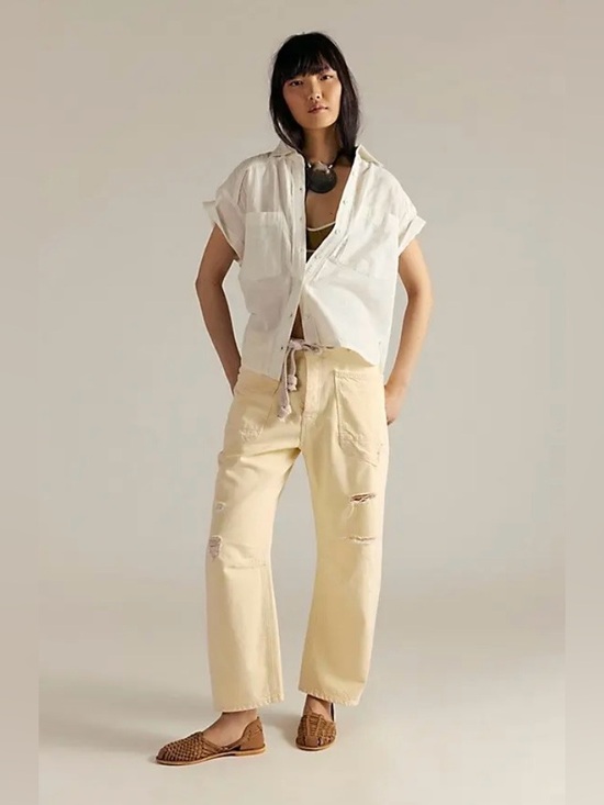We The Free Denim - NWT FREE PEOPLE WE THE FREE MOXIE PULL ON BARREL JEANS